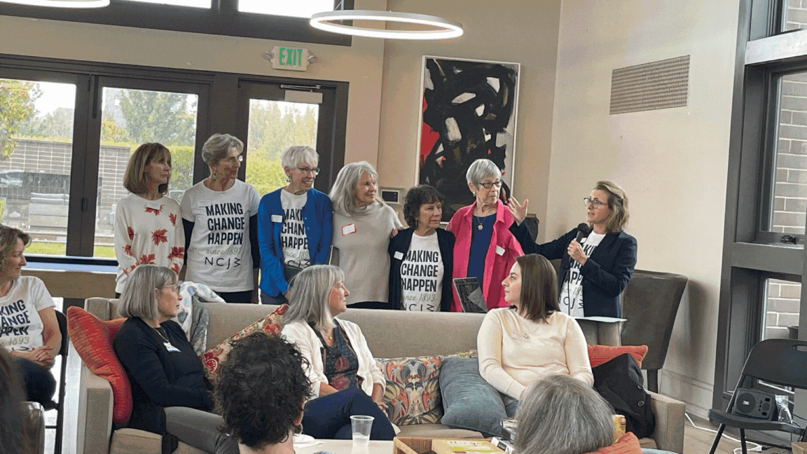 slideshow of images showing ncjw sacramento members gathered together and assembling abortion aftercare kits.