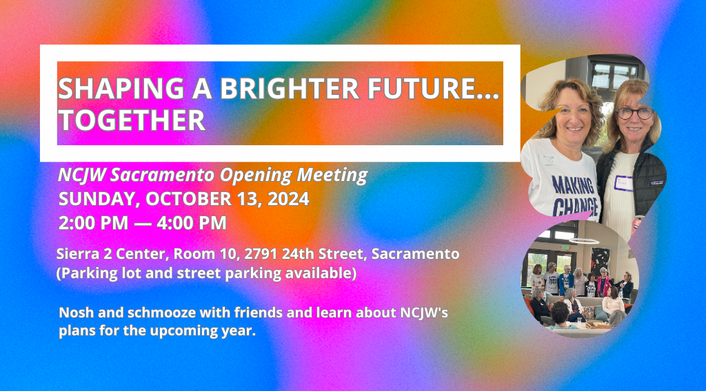 Graphic with the event title - "Shaping a Brighter Future...Together" with an image of two mean smiling and a second group photo of women.