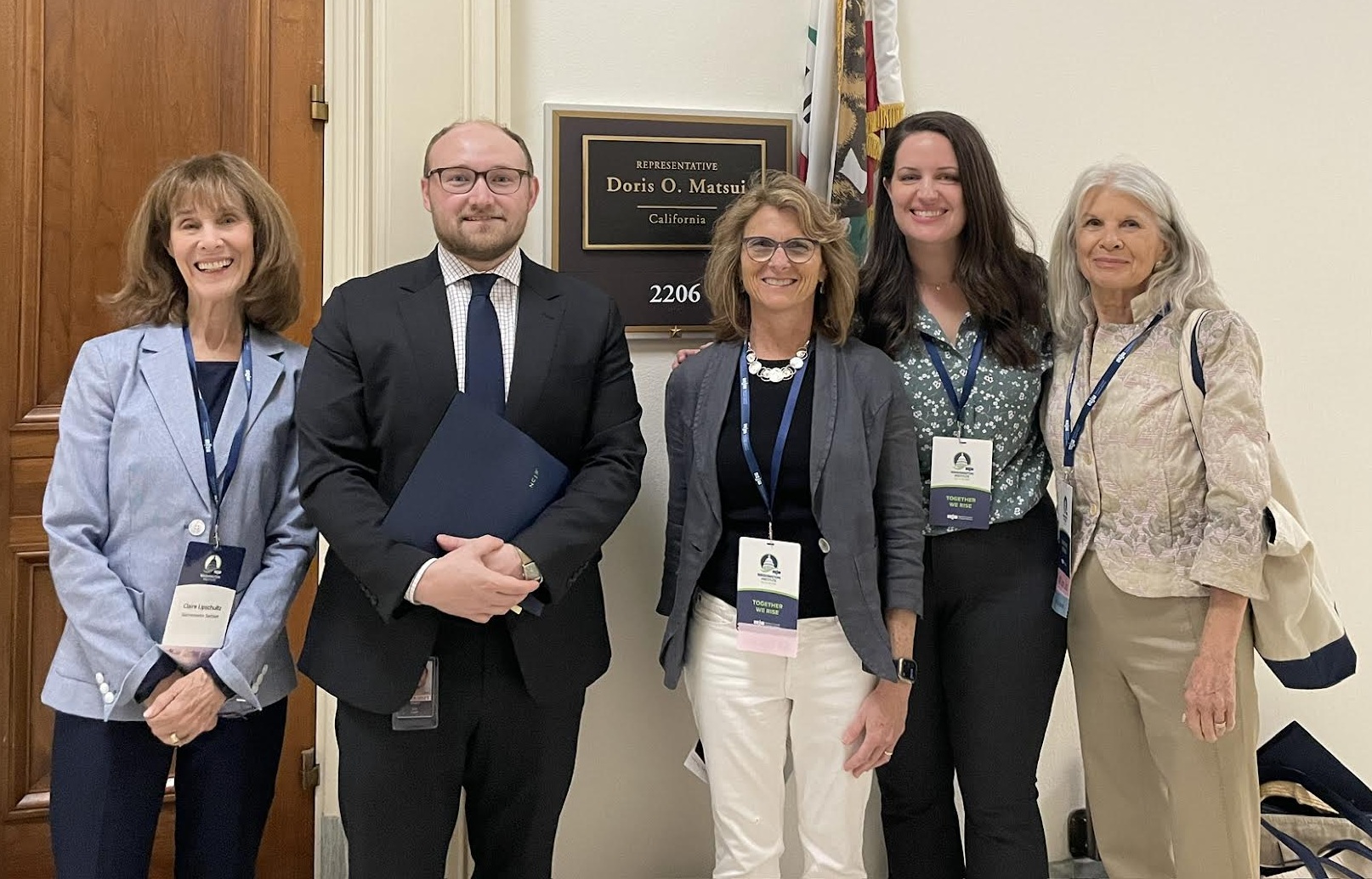 Group photo of four NCJW Sacramento members and Congresswoman Matsui’s Legislative Director in Washington, D.C.