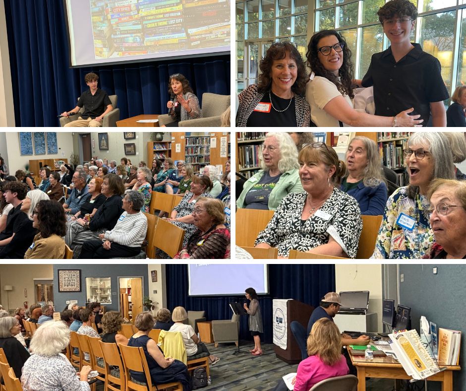Photo collage of members and event attendees smiling and listening to presentations.
